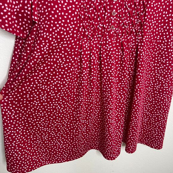 Kim Rogers Red White Polka Dotted Blouse Large - Picture 4 of 9